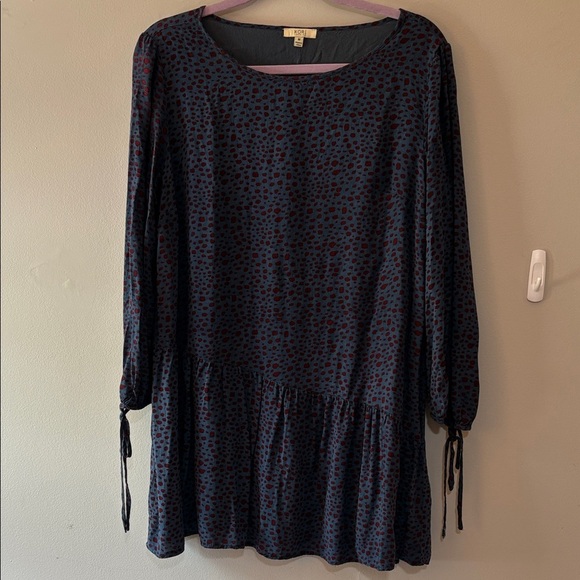 Kori Blue and Red Long Sleeve Dress Size M - Picture 1 of 9